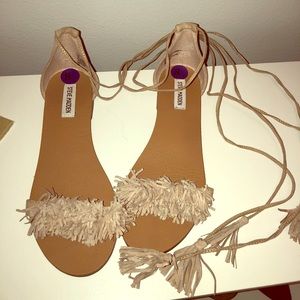 Steve Madden fringe lace up sandals
